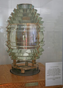 Sentinent Island, AK lighthouse lens on display at Admiralty Head museum